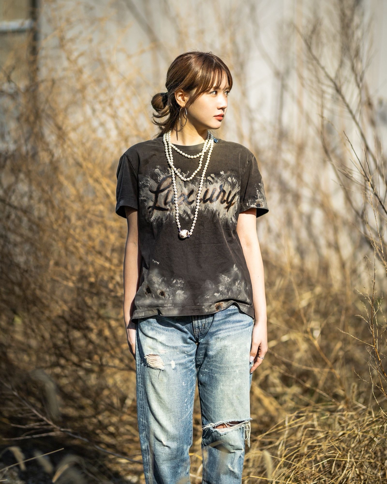 doublet ダブレット26SS LUXUARY MUD PAINT T-SHIRT (26SS40CS434) BROWN ★1月17日(土)11:00発売！