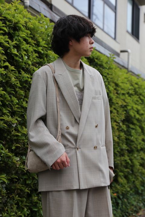 YOKE SIDE OPEN COUBLE-BREASTED JACKET(YK21SS0193J) style. 2021.04.23.