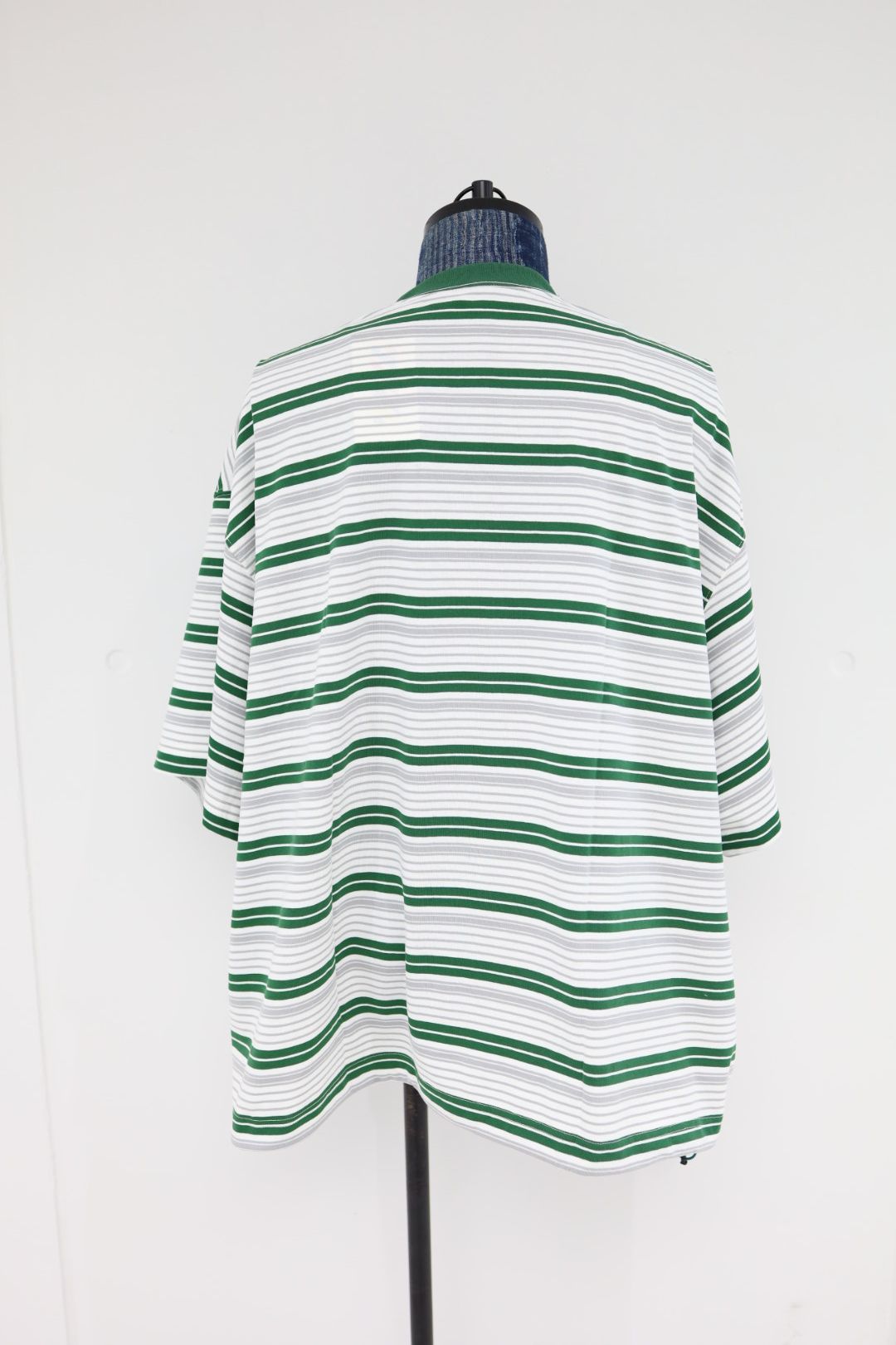 is-ness 26SS Border Balloon T-Shirt(26SS_48_1008SST01-B)WHITE x GREEN☆新作発売！