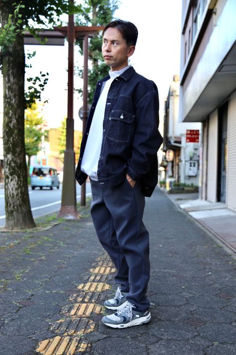 Graphpaper Heavy Weight Mock Neck Hem Rib Tee"WHITE"スタイル.2020.8.29.