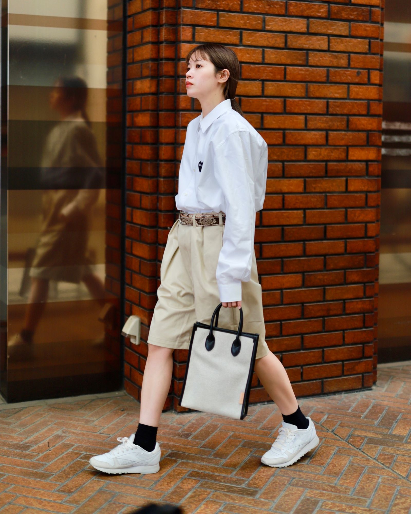 プレイコムデギャルソン MEN'S SHIRT (WHITE×BLACK HEART)
