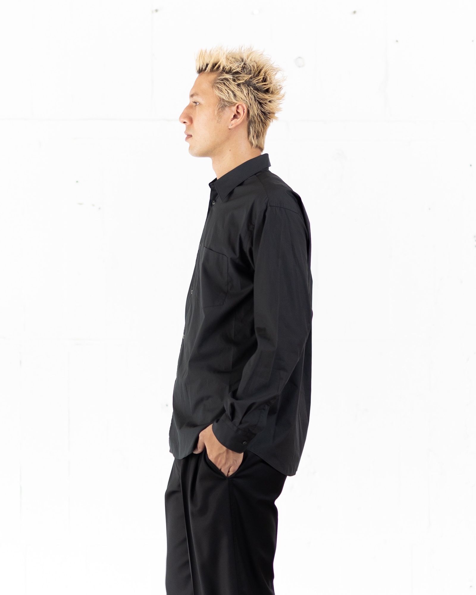 グラフペーパーシャツ Broad Regular Collar Shirt (GM253-50005B)BLACK