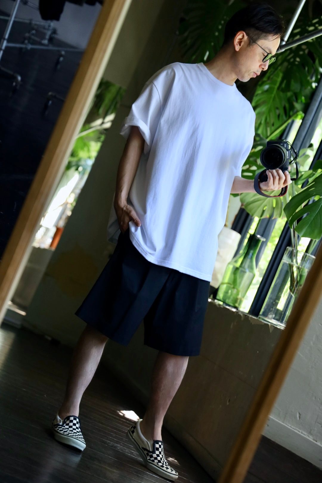 グラフペーパー Solotex Twill Wide Chef Shorts(GM252-40006B)BLACK