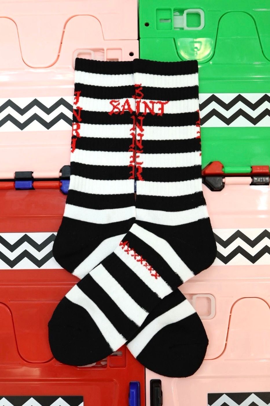 SAINT M×××××× - セントマイケル 26AW BORDER SOCKS(SM-MK1-0000-100
