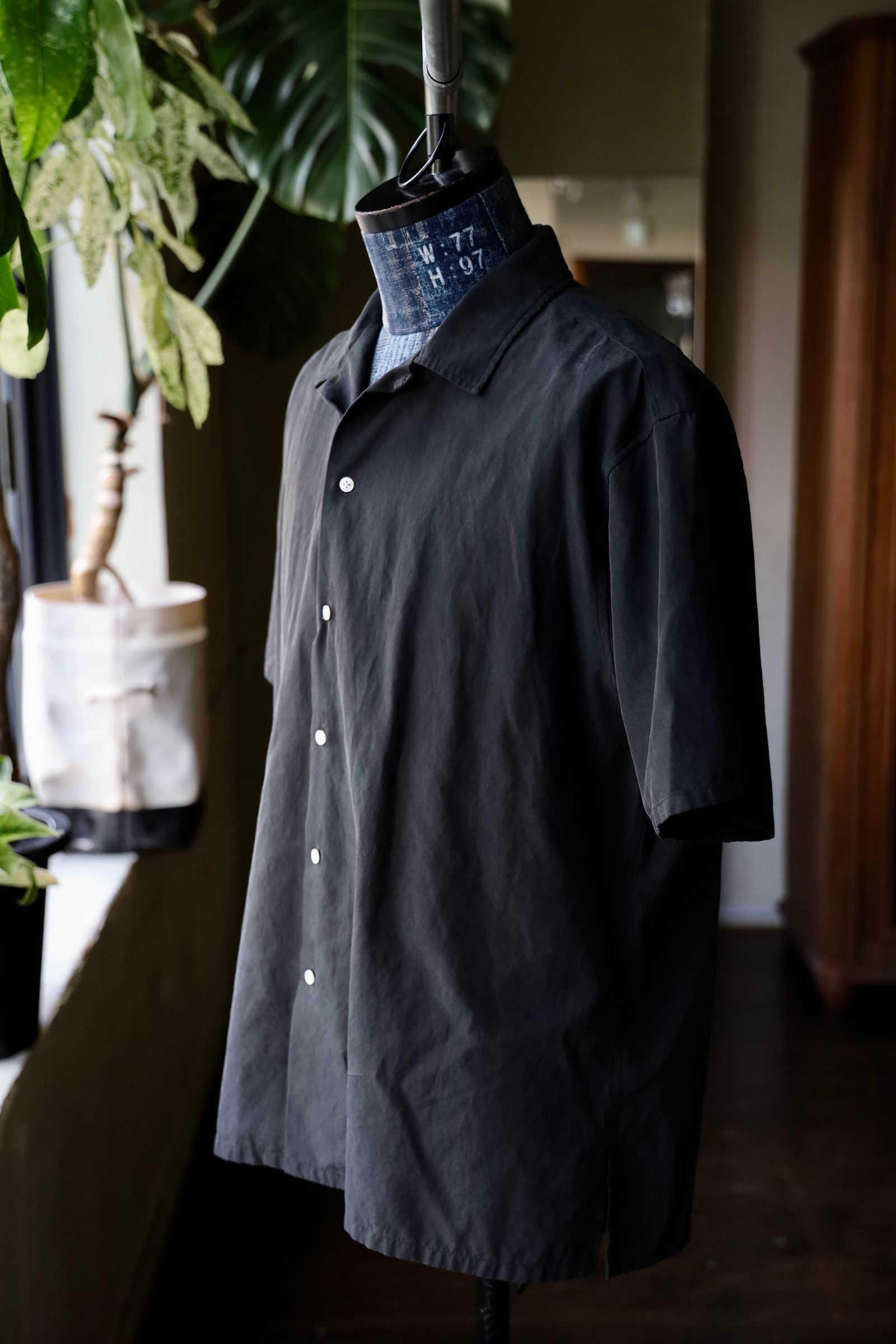 A.PRESSE (アプレッセ) Open Collar S/S Shirt A.PRESSE 25SS Silk Cotton Open Collar S/S Shirt – Vintage