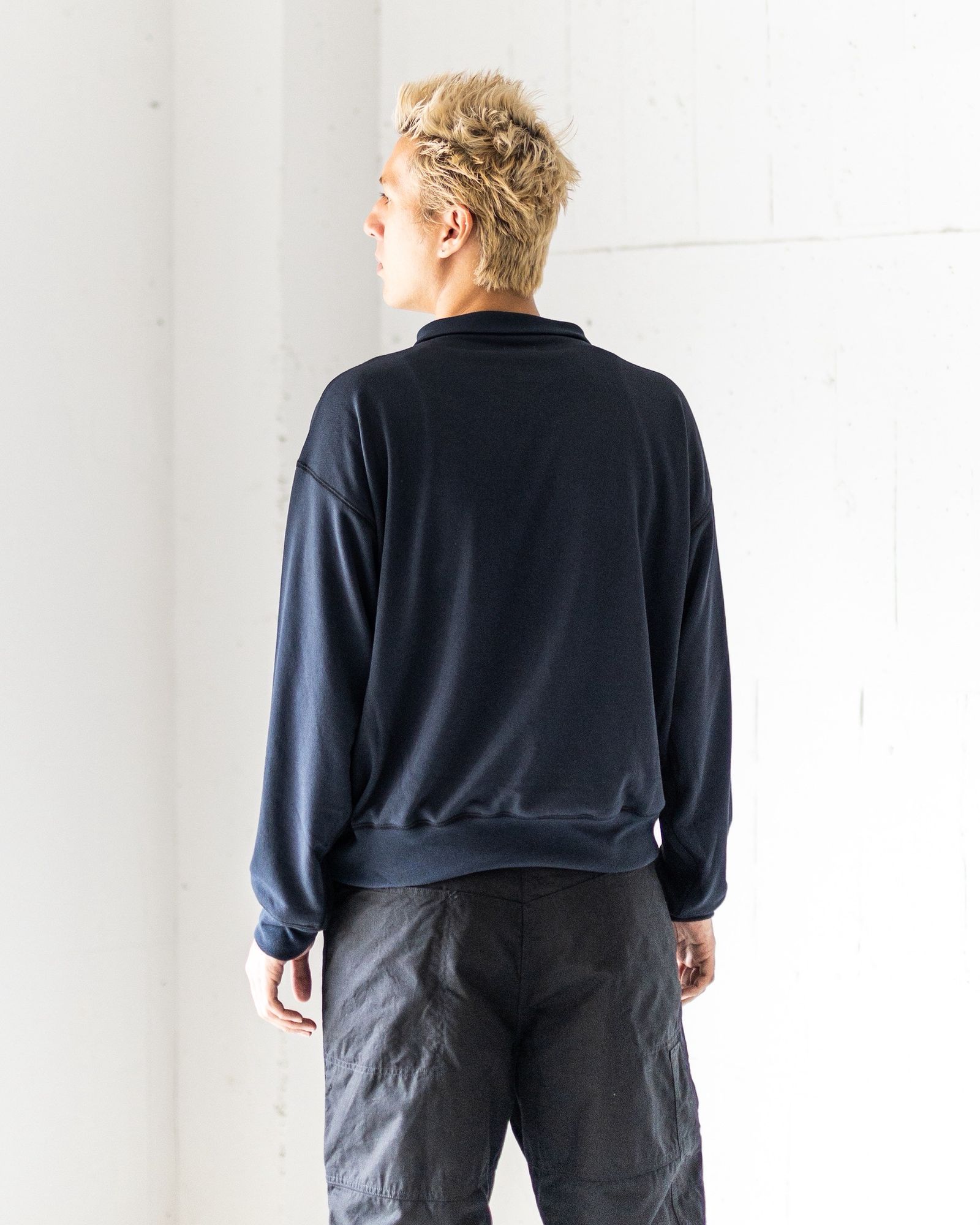 ファウンダ HALF ZIP LONG SLEEVE SHIRT (015FD252012)NAVY
