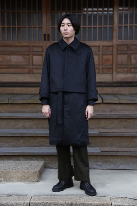 YOKE 新作 CASHMERE 3WAY BAL COLLAR SHARE COAT(YK20AW0134C)"CHARCOAL"style.2020.10.10.