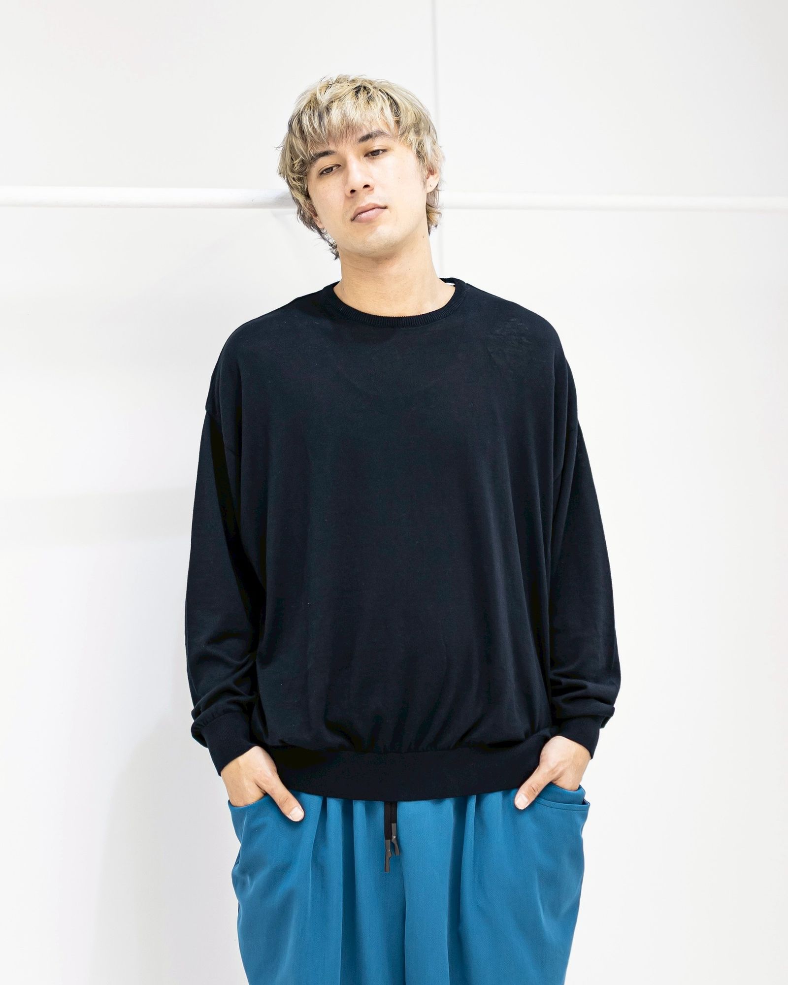 S.F.C 26SS エスエフシー BIG LS COTTON KNIT TEE(SFCSS26KN02)Navy☆2月28日(土)発売！