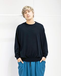 S.F.C 26SS エスエフシー BIG LS COTTON KNIT TEE(SFCSS26KN02)Navy