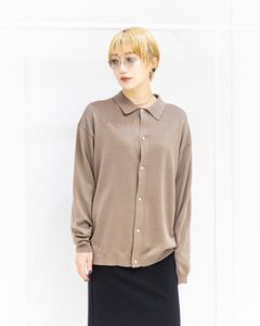 グラフペーパー26SS Suvin High Gauge Knit Oversized L/S Shirts (GU261-80263C)TAUPE