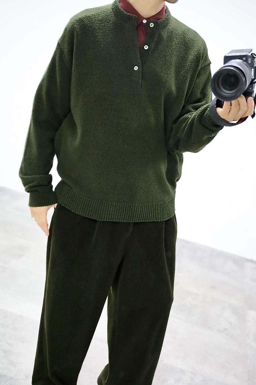 アプレッセ 2026 STYLE1 Washed Silk Nep Henry Neck Sweater(26SAP-03-08)OLIVE☆1月10日(土)発売！