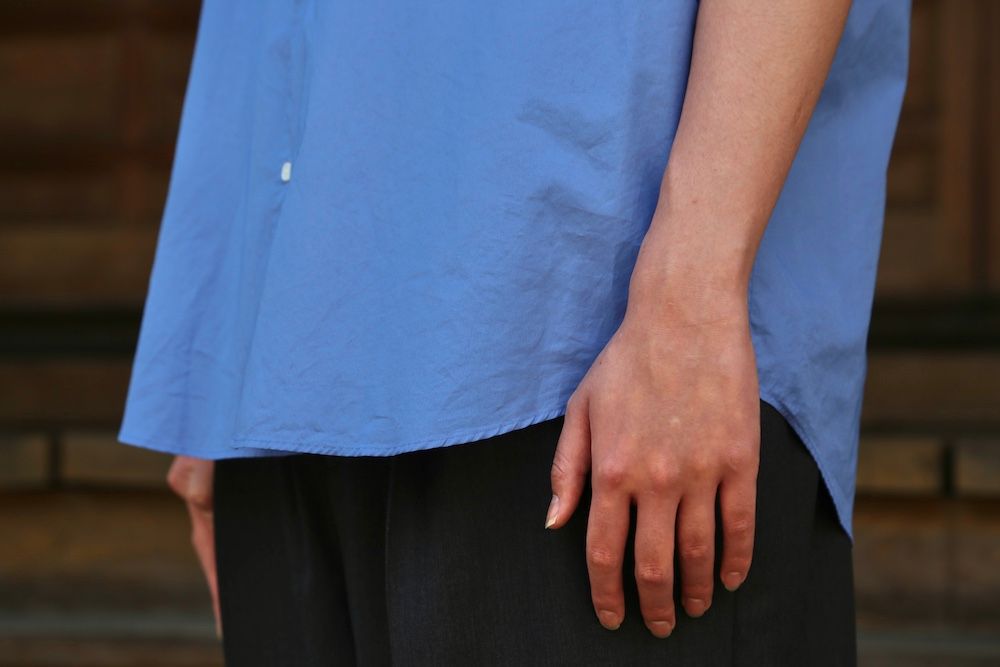 Graphpaper Broad Oversized S/S Regular Collar Shirt(GM212-50625B) style. 2021.5.30