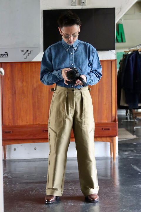 blurhms22FW Work Cardigan Jacket & Utility Back side Trousersスタイル.2022.8.14.