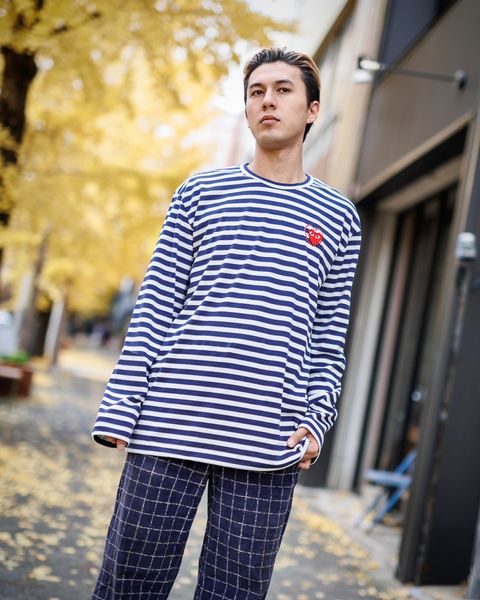 PLAY COMME des GARSONS METALSTONEボーダーTシャツ(NEVY WHITE) 新作発売！