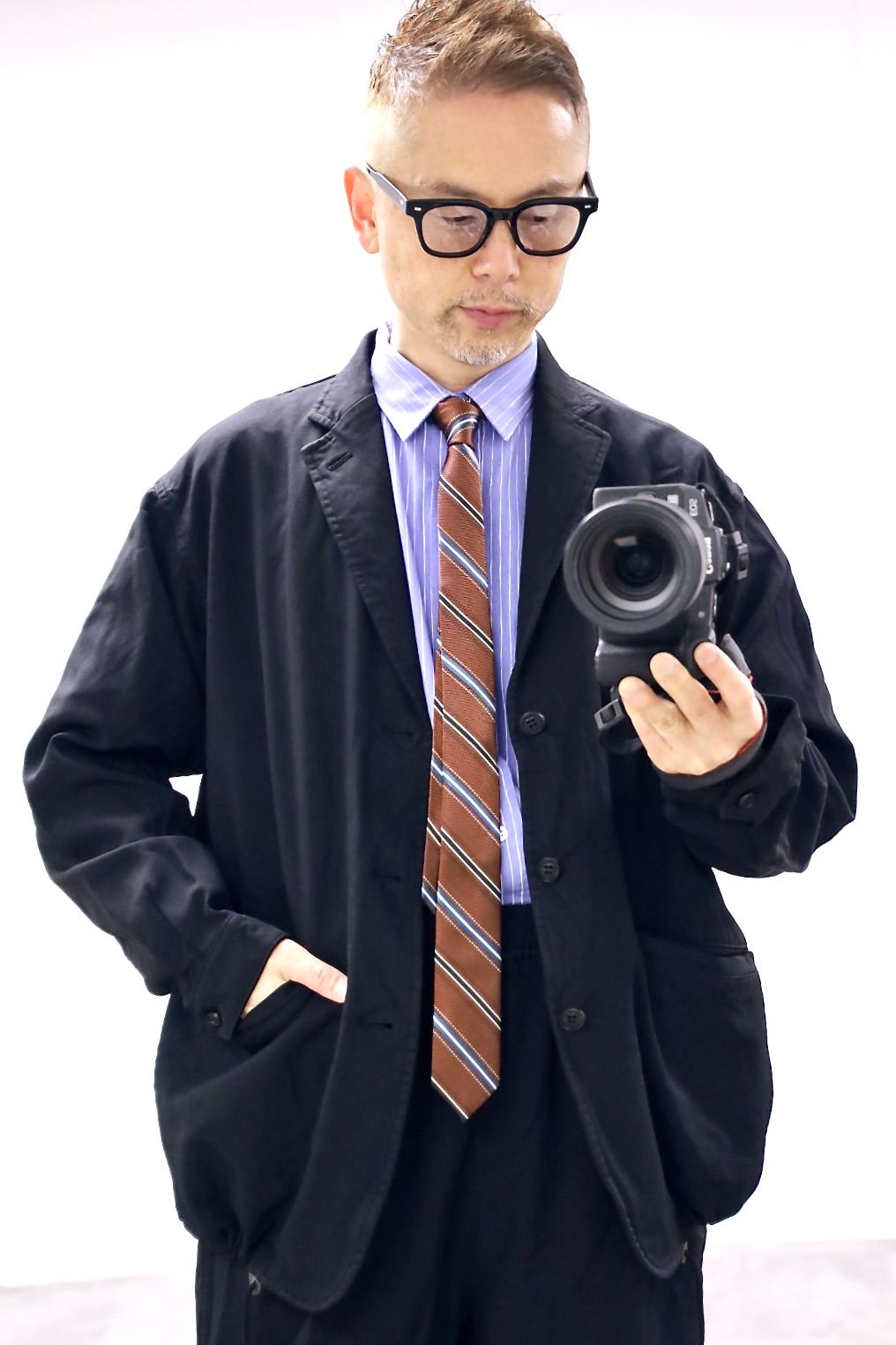 COMME des GARCONS HOMME 26SS エステルサージ製品染め3Bジャケットスタイル