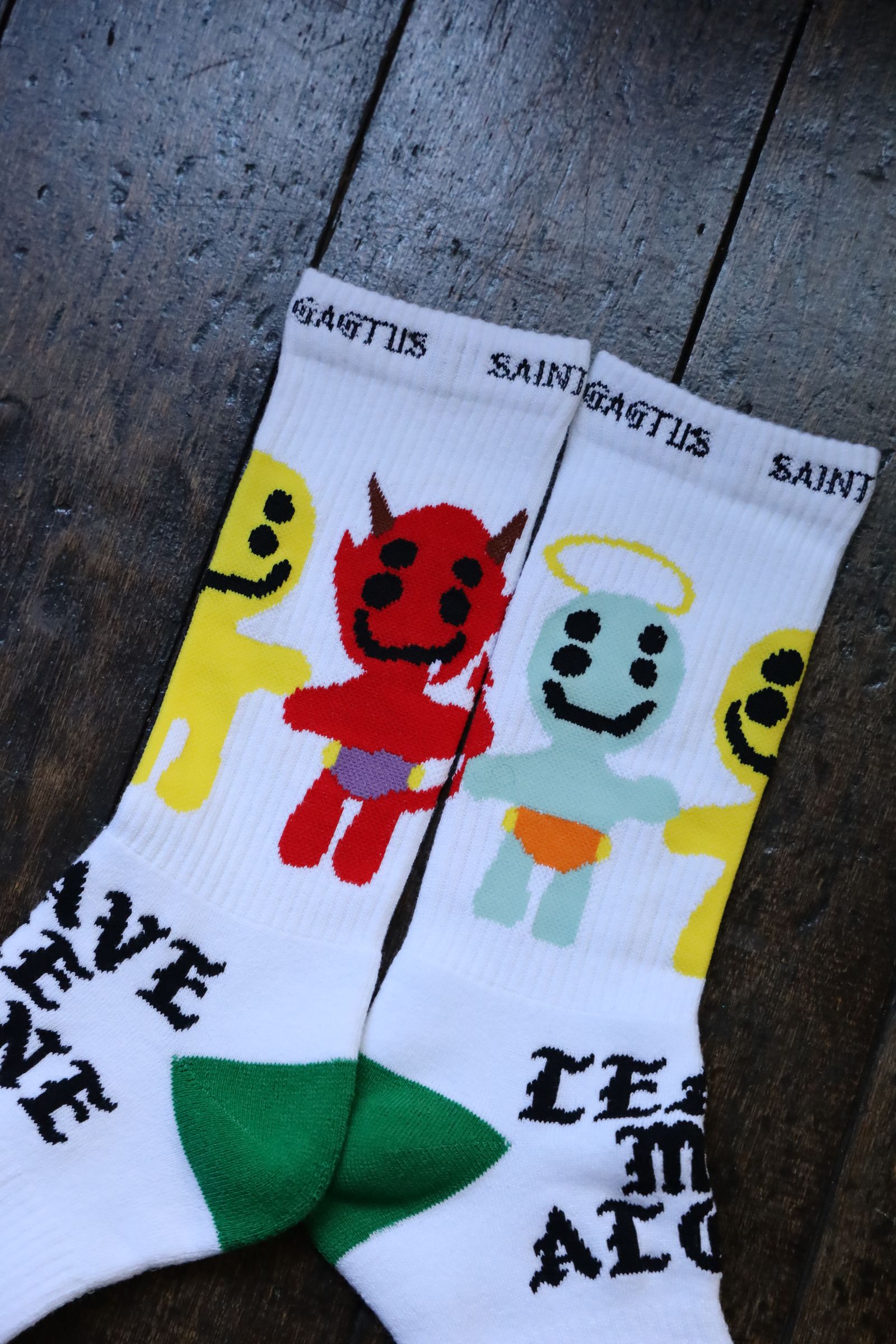 セントマイケル24AW LMA CP_SOCKS(SM-YS1-0000-C11)WHITE