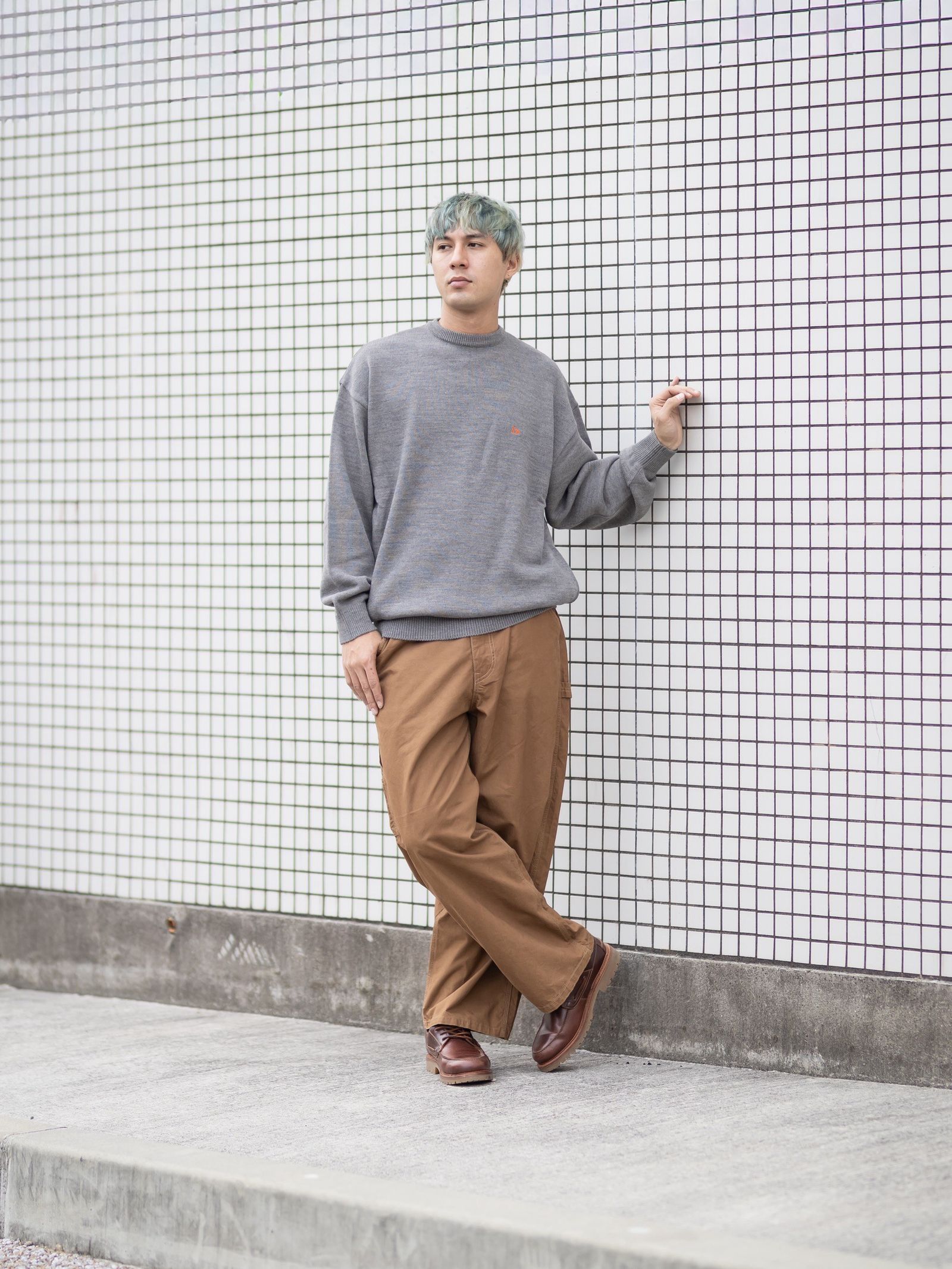 FreshService THERMAL JERSEY CREW NECK KNIT MARK STYLE