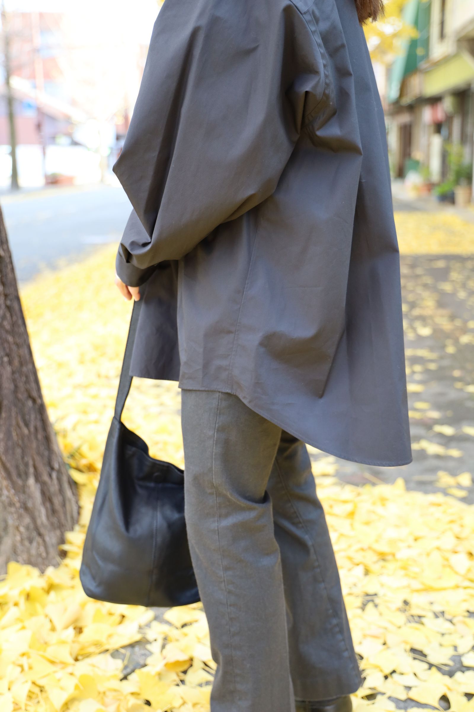 Graphpapaer レディース25SS 新作Hight Count Broad L/S Oversized Band Collar Shirt style.2024.12.16