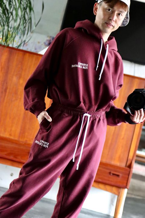 S.F.C RAGLAN HOODIE"BURGUNDY"style.