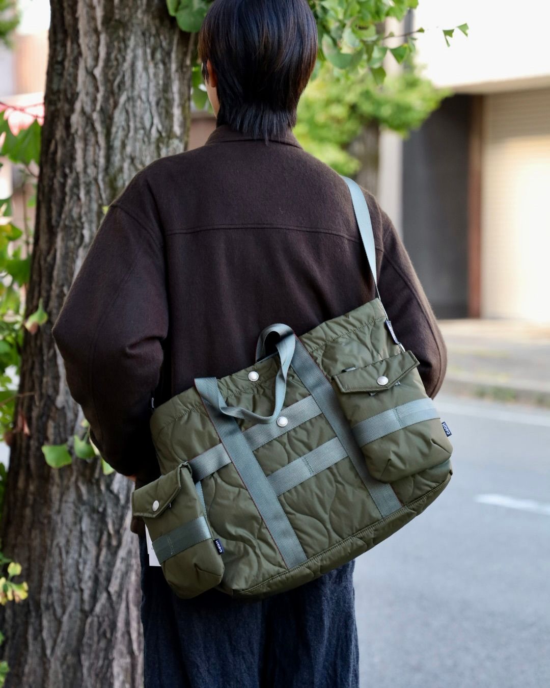 COMME des GARCONS HOMME 2WAYキルティングTOTE BAG x リバーシブルキルティングジャケット