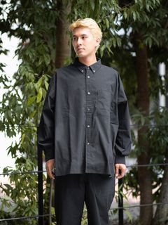 FreshService SOLOTEX® TYPEWRITER UTILITY L/S B.D SHIRT(BLACK) MARKスタイル
