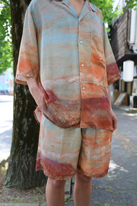 YOKE 24SS 新作LANDSCAPE PRINTED OPEN COLLAR SHIRT style 2024.5.5