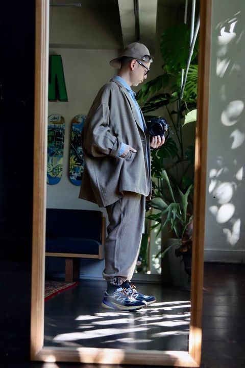 S.F.C 23FW TAILORED SHIRT JACKET"BEIGE"スタイル