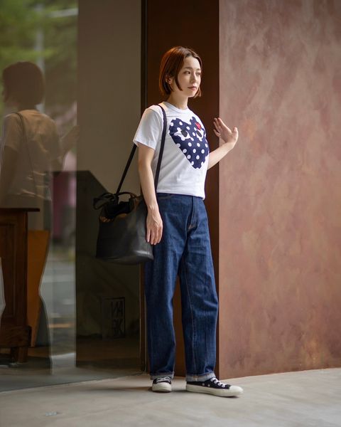 PLAY COMME des GARCONS ポルカドットTシャツstyle.2024.06.03
