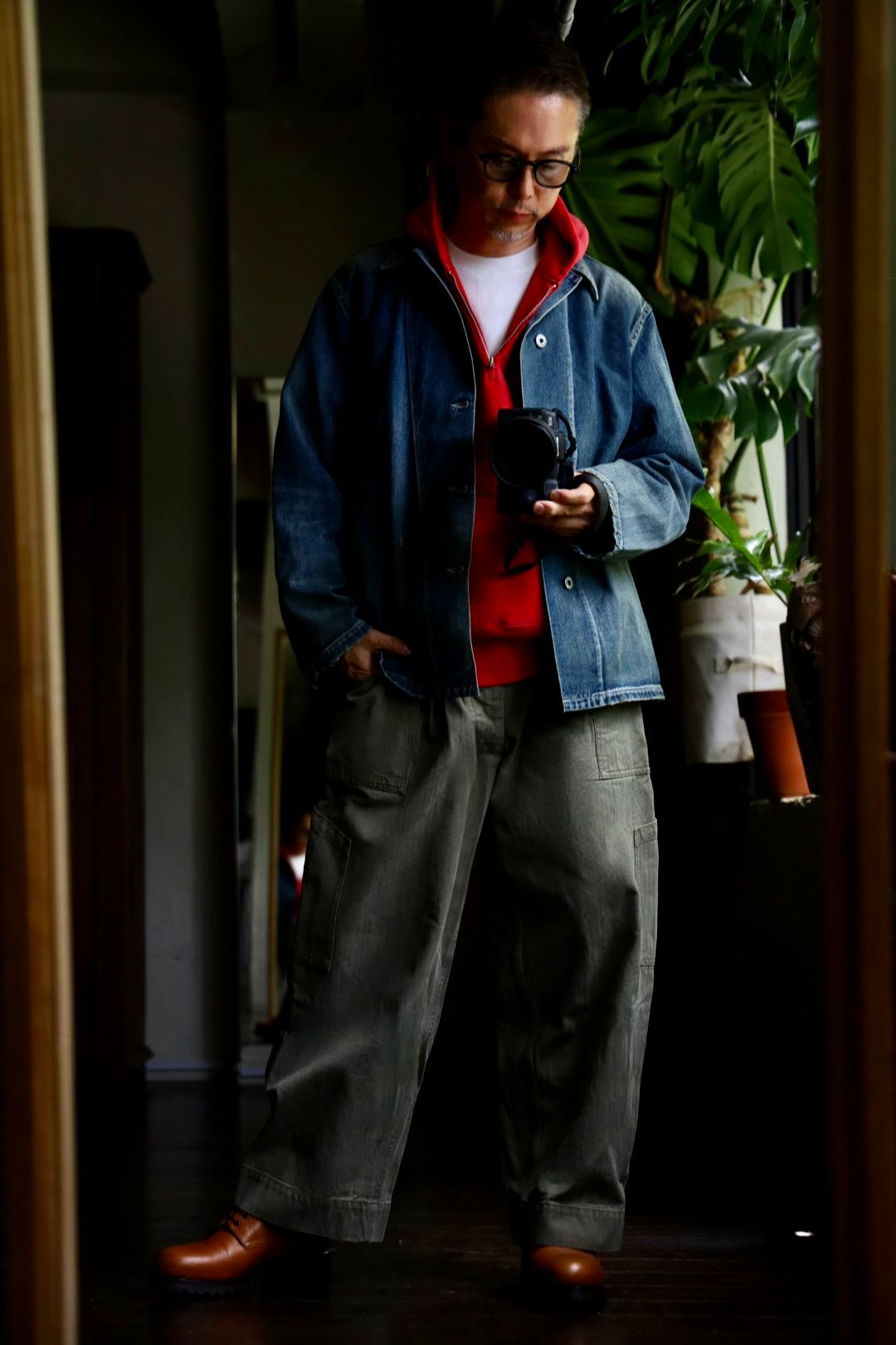 A.PRESSE US Army Vintage Denim Coverallスタイル.2024.8.24.