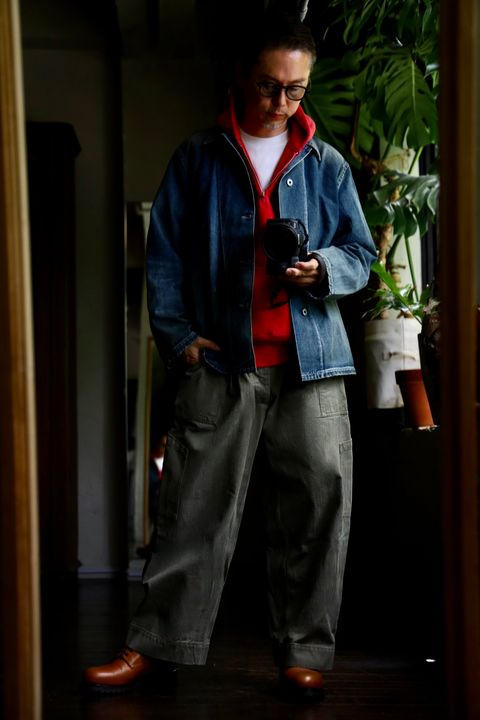 A.PRESSE US Army Vintage Denim Coverallスタイル.2024.8.24.