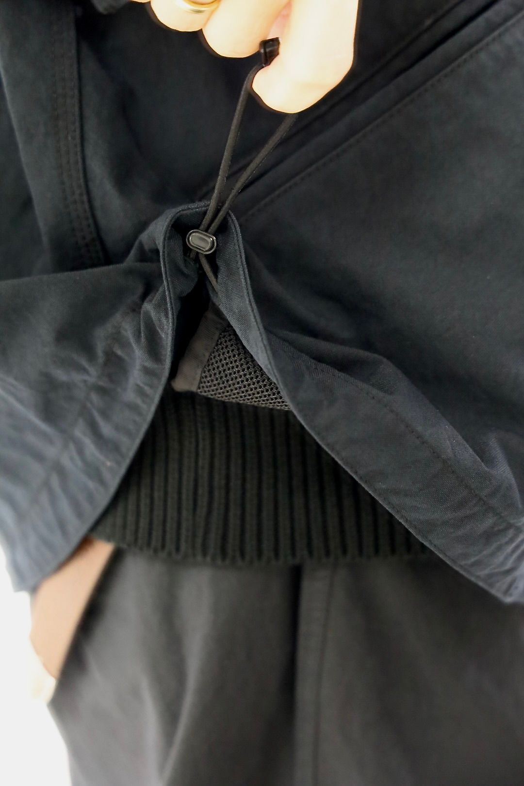 COMME des GARCONS HOMME コムデギャルソンオム26SS ナイロンオックス製品染フーデッドパーカ"BLACK"スタイル