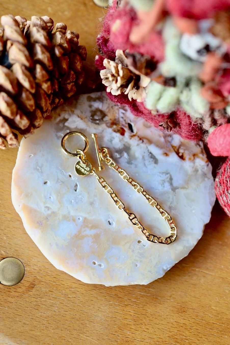 XOLO JEWELRY ショロジュエリー / Solid Anchor Link Bracelet -4mm-(XOB107)Gold☆12月19日(金)新作発売！