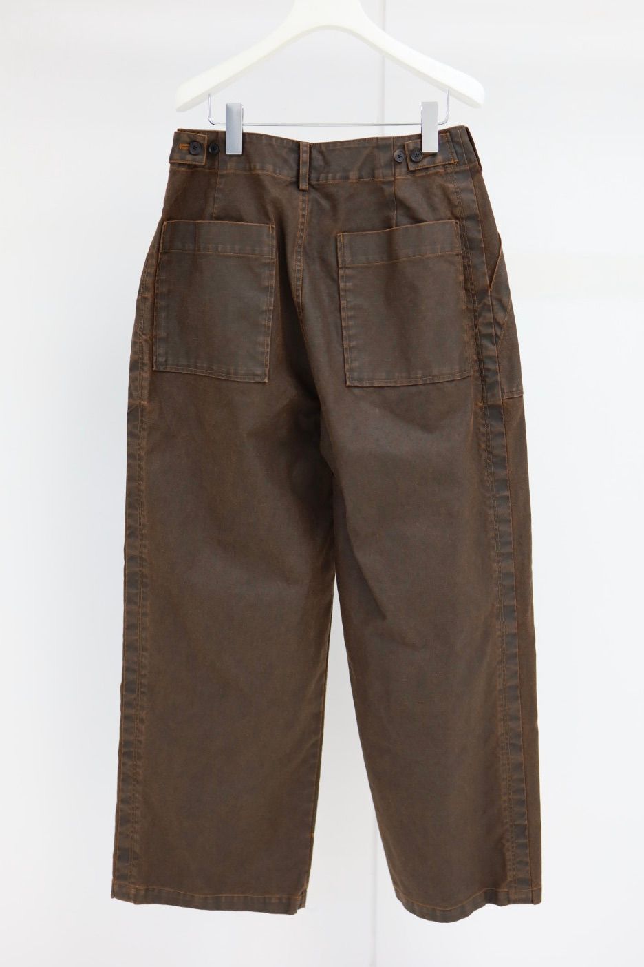 YOKE 26SS Coating Cotton 1pleated Backer Pants(YK26SS01184P)BROWN