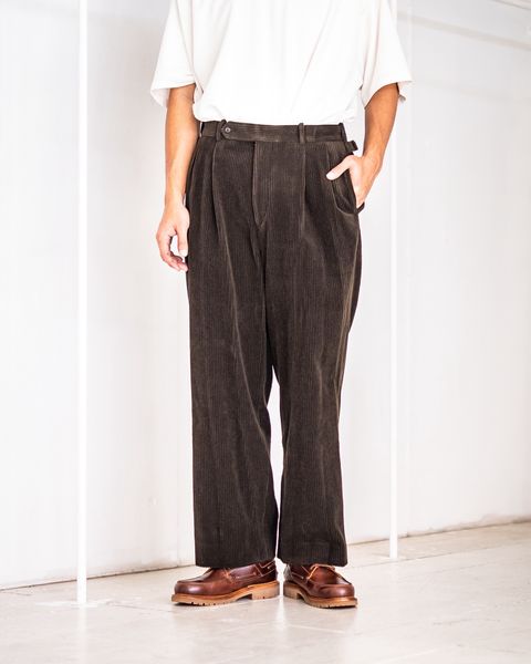 アプレッセ 2025 STYLE2  Wool Corduroy Wide Tapered Trousers(25AAP-04-03)KHAKI☆8月23日(土)発売！