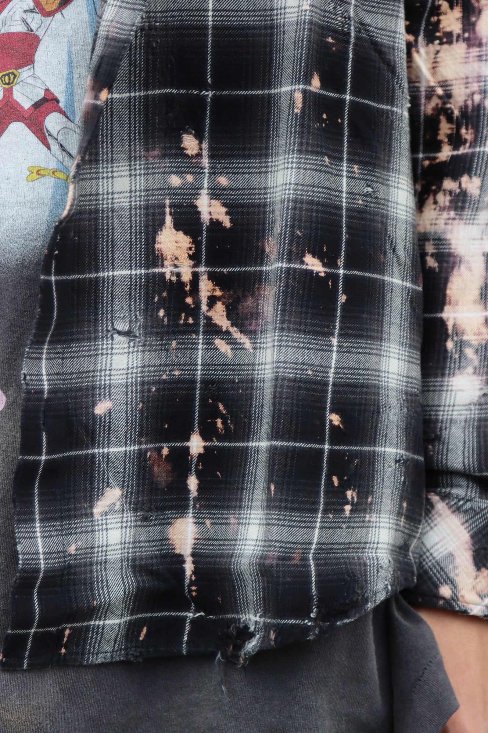 RAFUラフ 24SS Bleached & Damaged shirt(RAFU037)BLACK