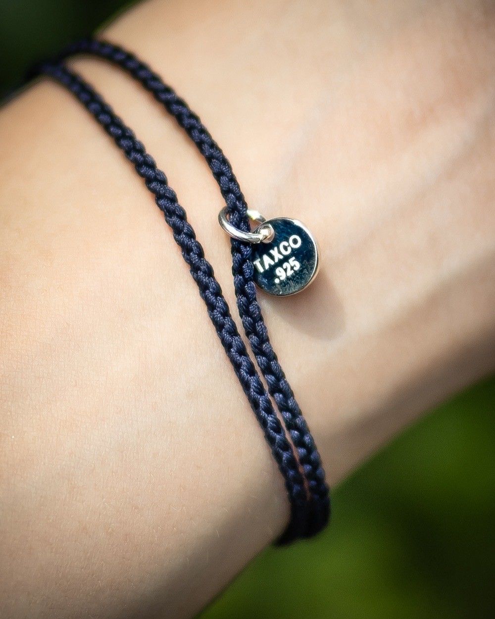 XOLO JEWELRY ショロジュエリー / Piece Silk Code Bracelet-Silver- (NAVY)