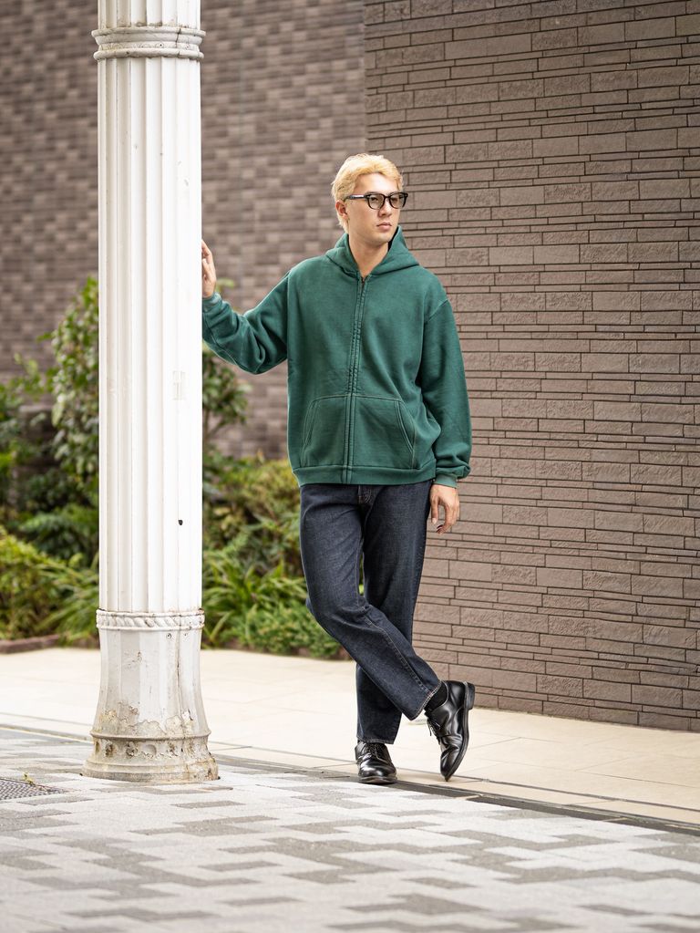 A.PRESSE Vintage Zip Sweat Hoodie スタイル