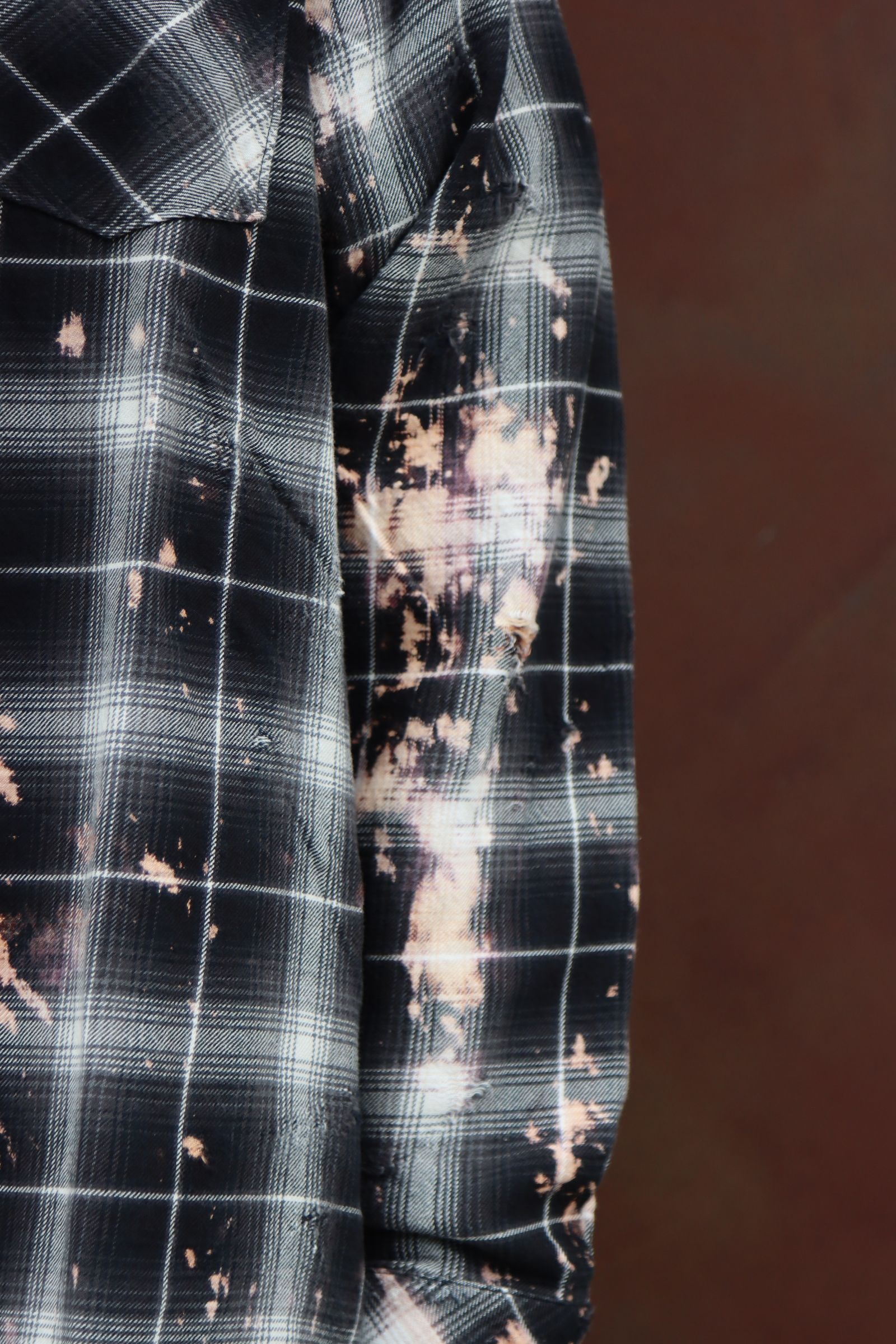 RAFUラフ 24SS Bleached & Damaged shirt(RAFU037)BLACK