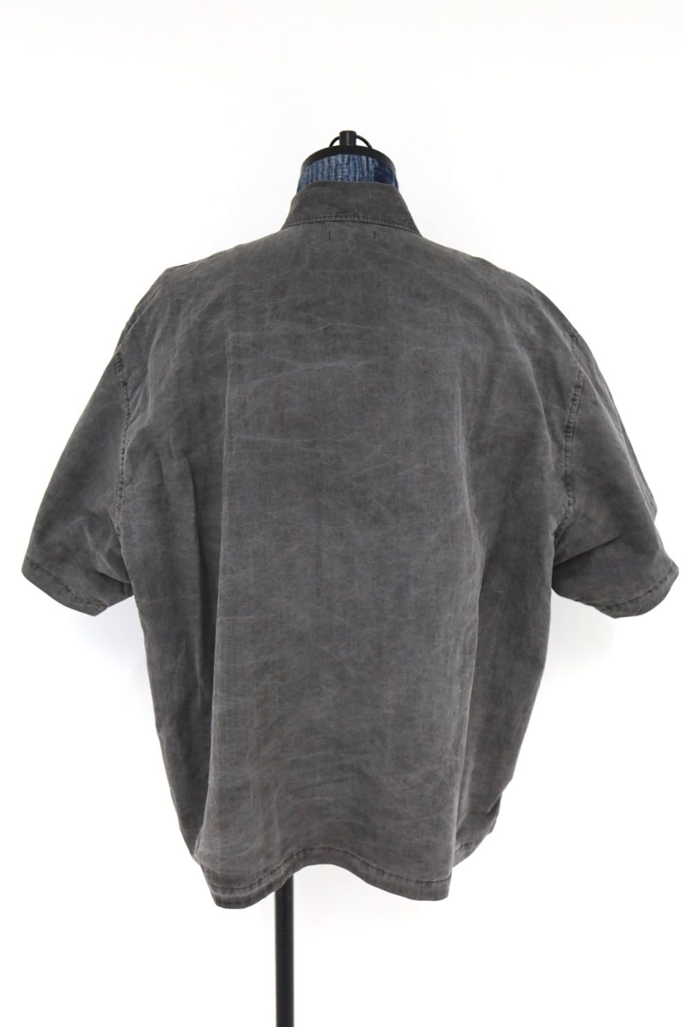 イズネス 26SS シャツ Pigment-Dyed Short-Sleeve Shirt(26SS_09_1008SSSH04-1) BLACK ☆新作発売！