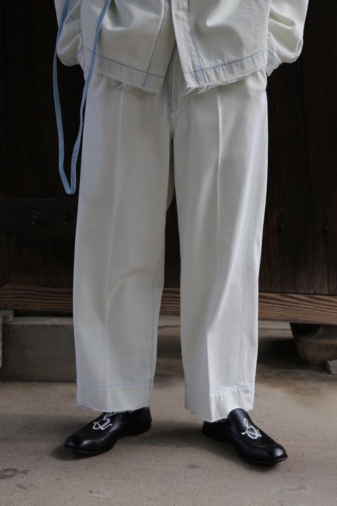 YOKE DETACHABLE POCKET DENIM JACKET&CUT-OFF WIDE-LEGGED DENIM TROUSERS style. 2021.03.27.