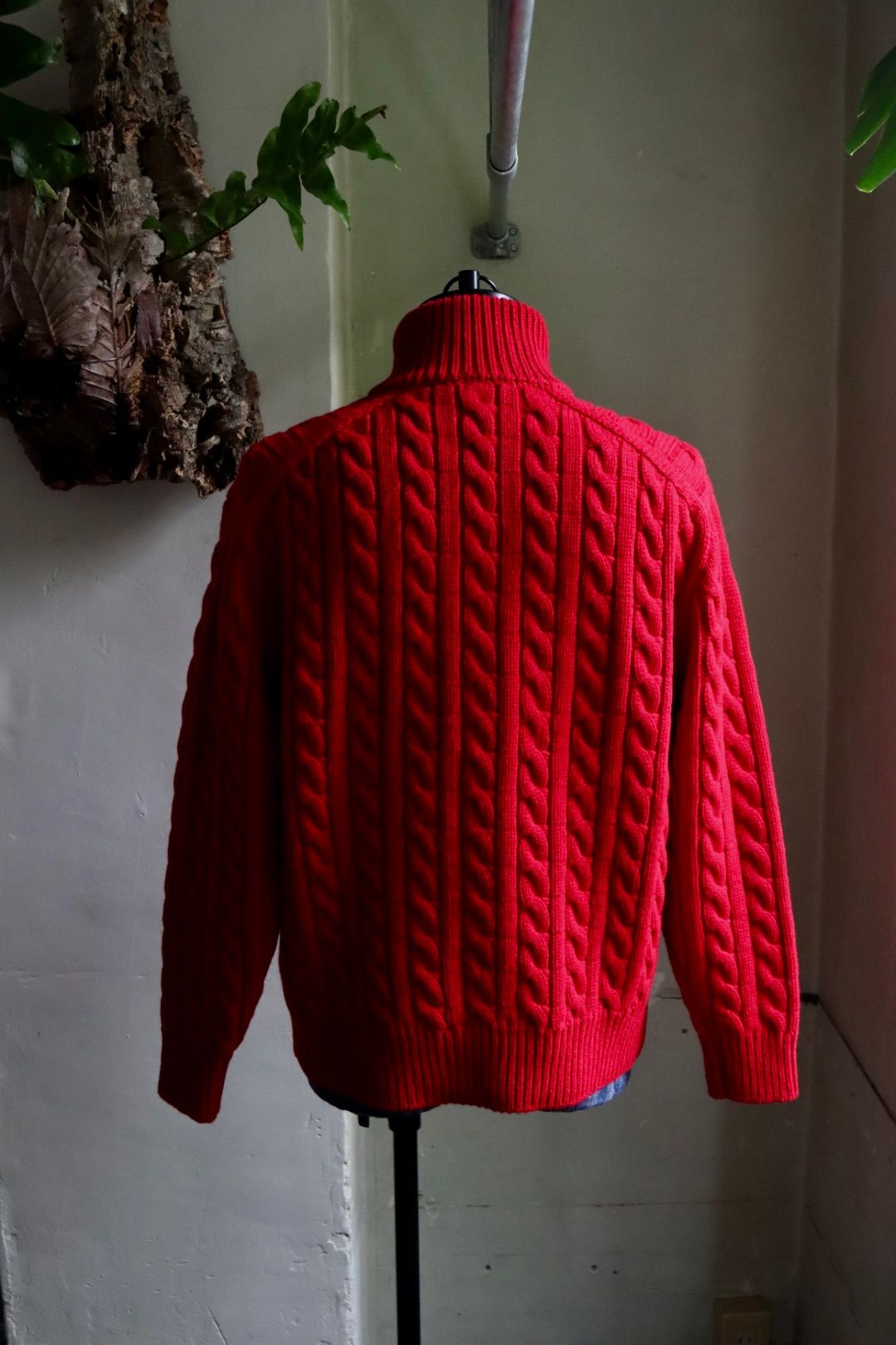 アプレッセ23AW Cashmere Aran Half Zip Sweater(23AAP-03-03K)RED
