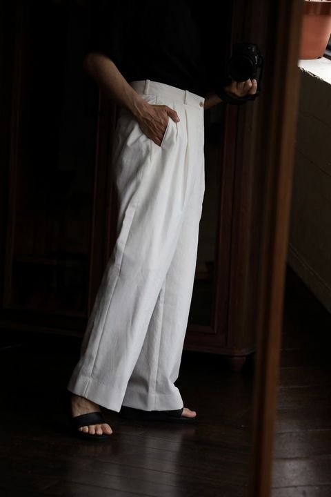 A.PRESSE 2025 STYLE2 Silk Rayon Open Collar L/S Shirtスタイル
