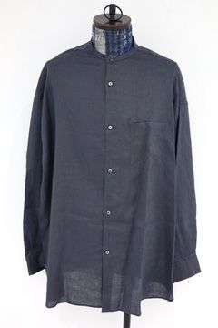 グラフペーパー Linen L/S Oversized Band Collar Shirt(GM262-50040B)C.GRAY☆6月20日(土)発売！