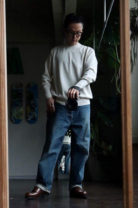 A.PRESSE アプレッセ23SSニット Cotton Knit L/S T-Shirtスタイル