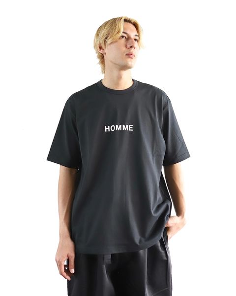 コムデギャルソンオム 24SS ロゴプリントTシャツ(BLACK) style 2024.4.5
