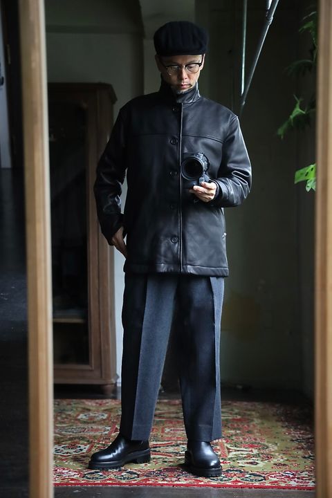 COMME des GARCONS HOMME 26FW ディアスキンレザーカーコートスタイル