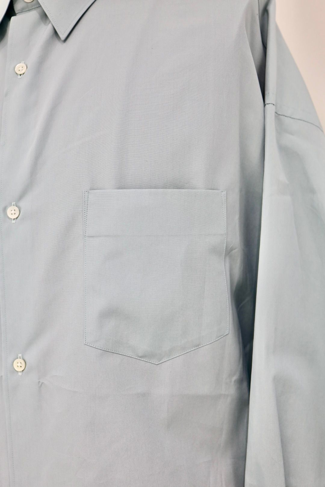 グラフペーパー 26SS ALUMO for GP L/S Oversized Regular Collar Shirt(GM261-50222) SMOKE BLUE☆1月31日(土)発売！