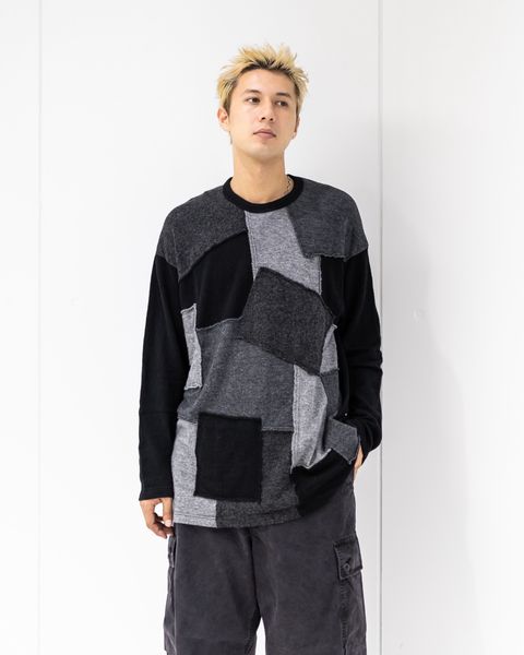 COMME des GARCONS HOMME ウールナイロン天竺パッチワークニット 10月3日(金)新作発売！