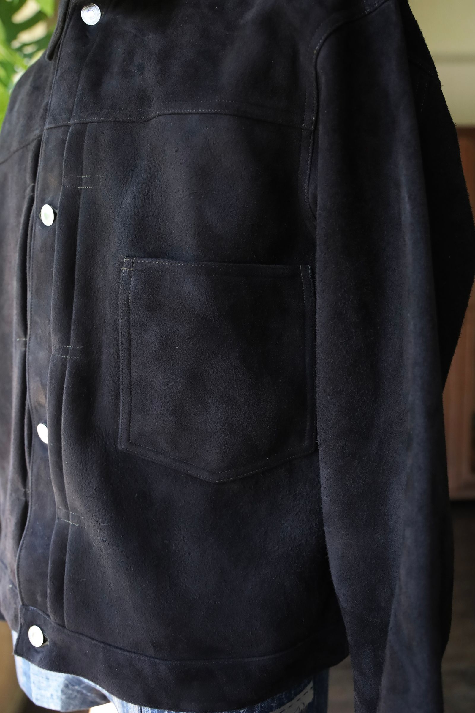 アプレッセ 2025 STYLE2 Suede Leather 1st Type Jacket(25AAP-01-10)BLACK