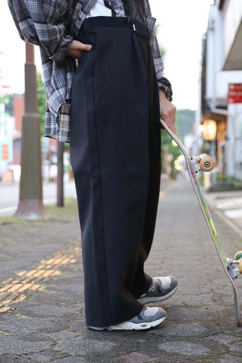 Graphpaper Triple Cloth Wide Chef pants"BLACK" style.2020.8.22.